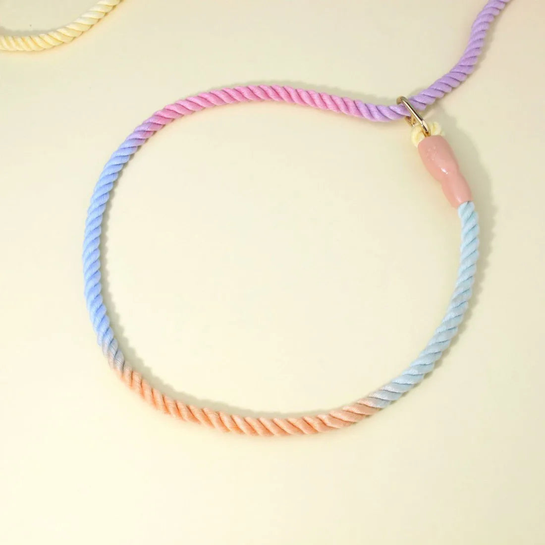 150cm Hand-Braided Nylon Dog Training Leash – Ombré Rope Lead with Dual Metal Clasps