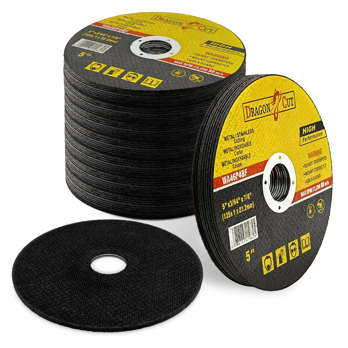 50 x Ultra Thin 125mm Metal Cutting Discs, 1mm – Angle Grinder Cut-Off Wheels for Steel & Stainless, Yellow