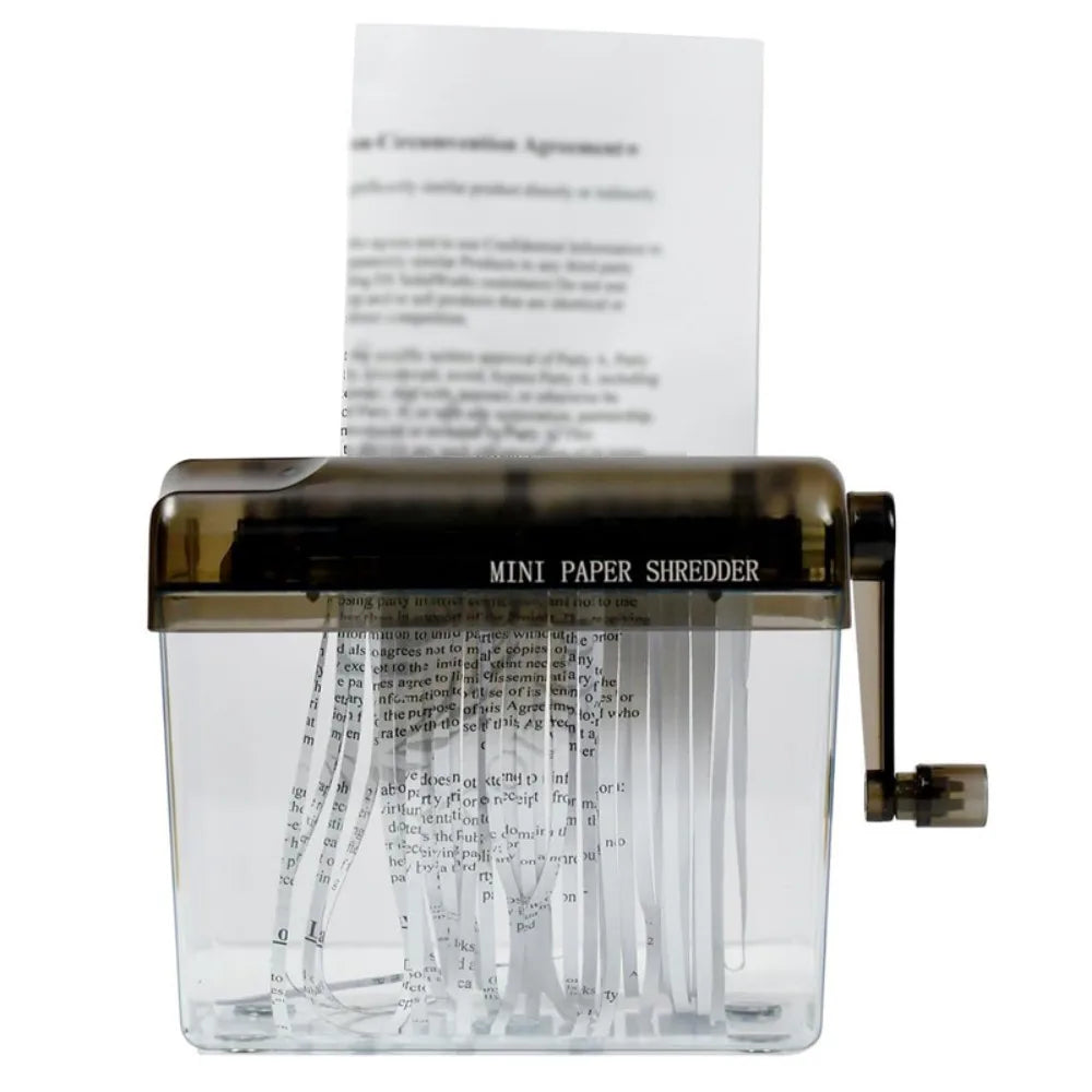 Portable A6 Manual Paper Hand Shredder with 3mm Straight Cut – Home Office Document Shredder