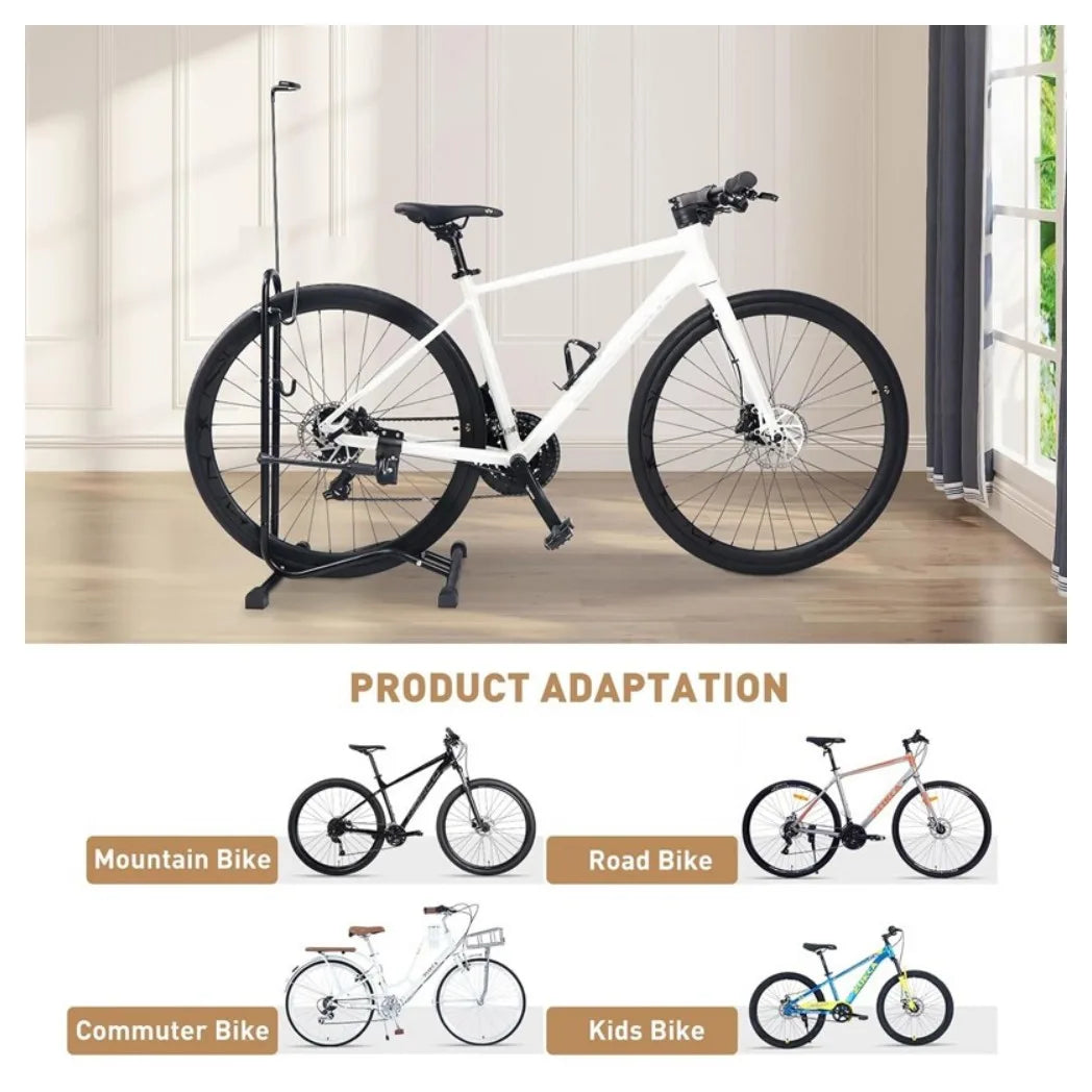 Vertical Bike Stand Bicycle Rack Steel Holder Floor Parking Storage Stand Hooks