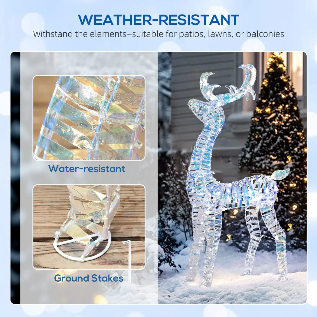 Outsunny Lighted Reindeer & Sleigh, 170 LEDs