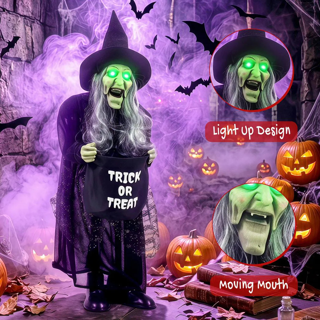 HOMCOM 94cm Animated Witch Halloween Decoration