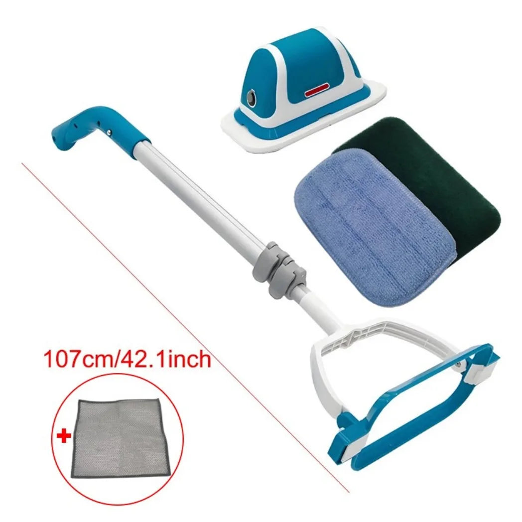 Cordless Vibrating Scrubber with Extendable Pole & 2 Brush Heads – Multi-Function Home Cleaning Brush