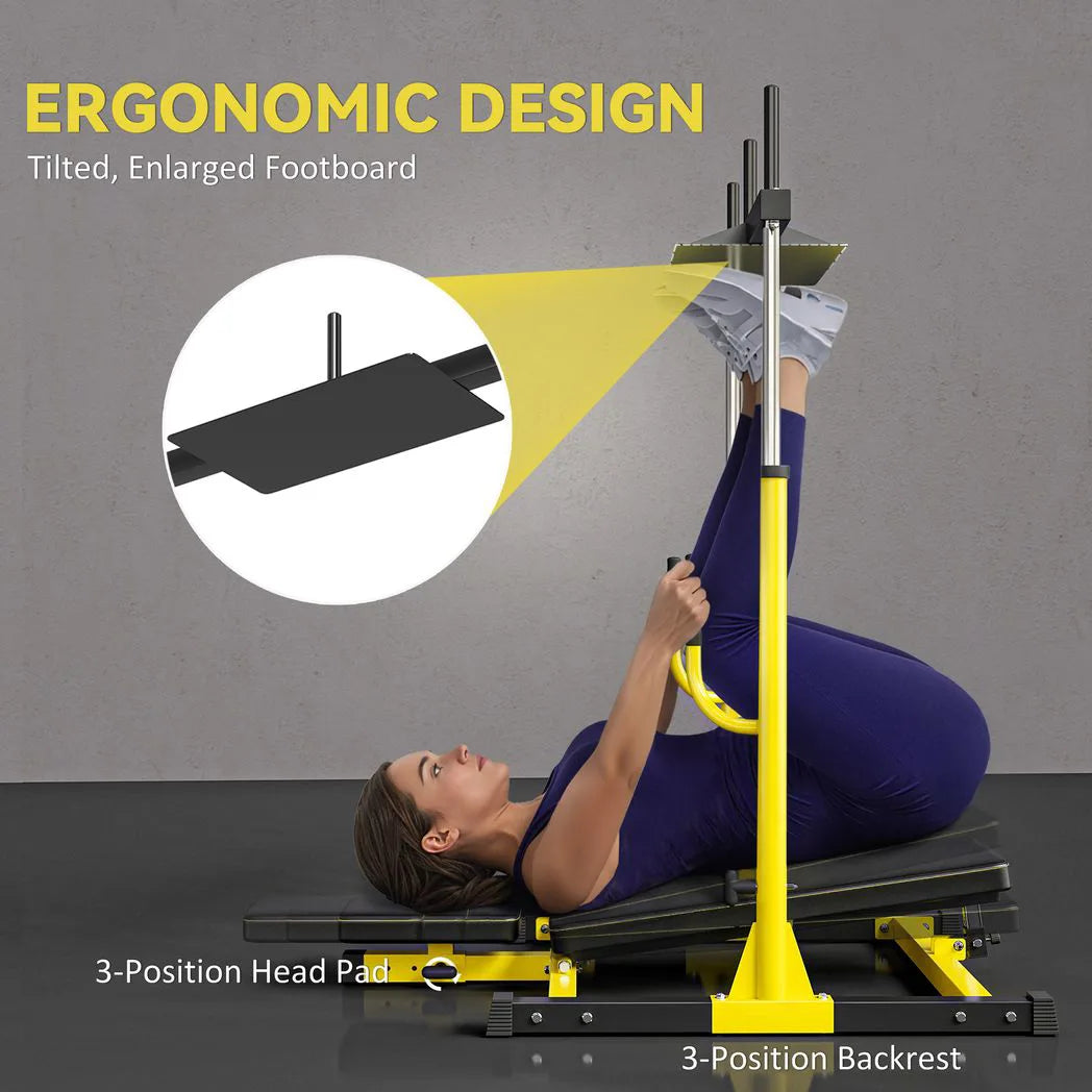 SPORTNOW Vertical Leg Press Machine with Adjustable Backrest & Headrest – 1" Standard Plate Home Gym, Yellow