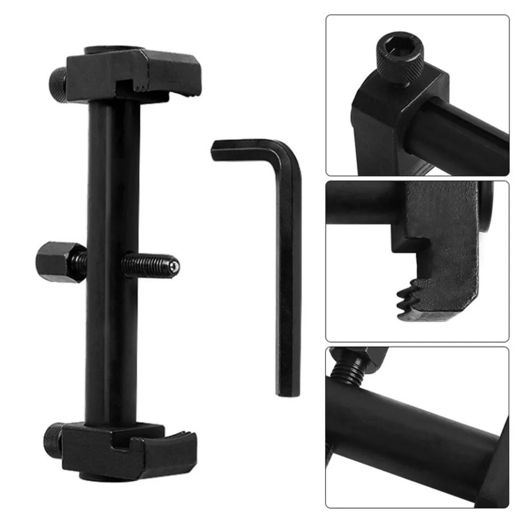 Universal Ribbed Drive Pulley Puller – Carbon Steel Crankshaft & Auxiliary Pulley Remover, Low Profile Arms
