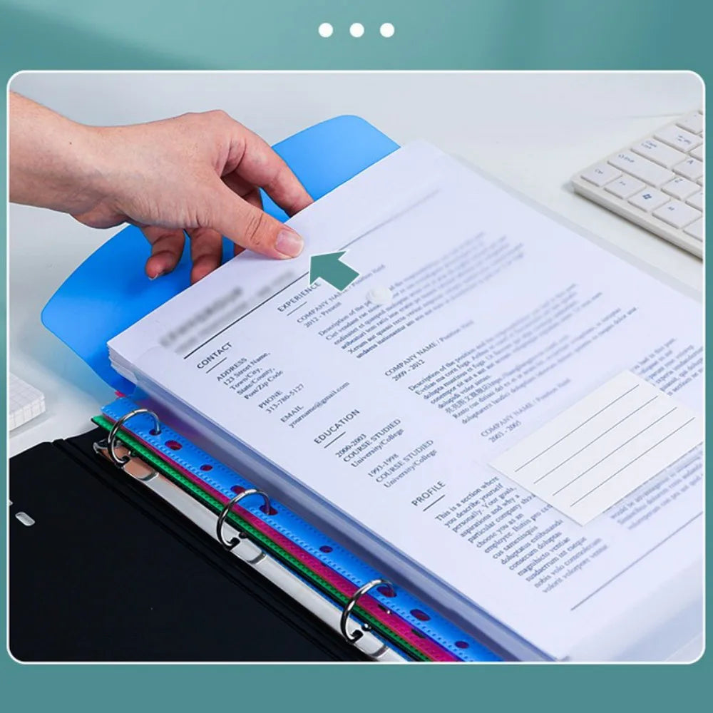 Expandable A4 Document Wallets with Snap Buttons and 11-Hole Punched Pockets – Pack of 12, Assorted Colours