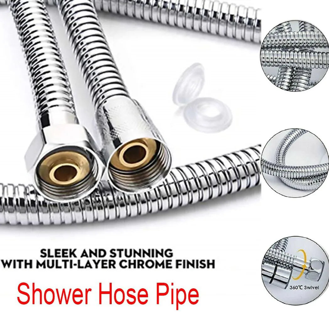 Shower Hose 3m Chrome | Shower Hose Flexible | Hose for Shower Stainless Steel