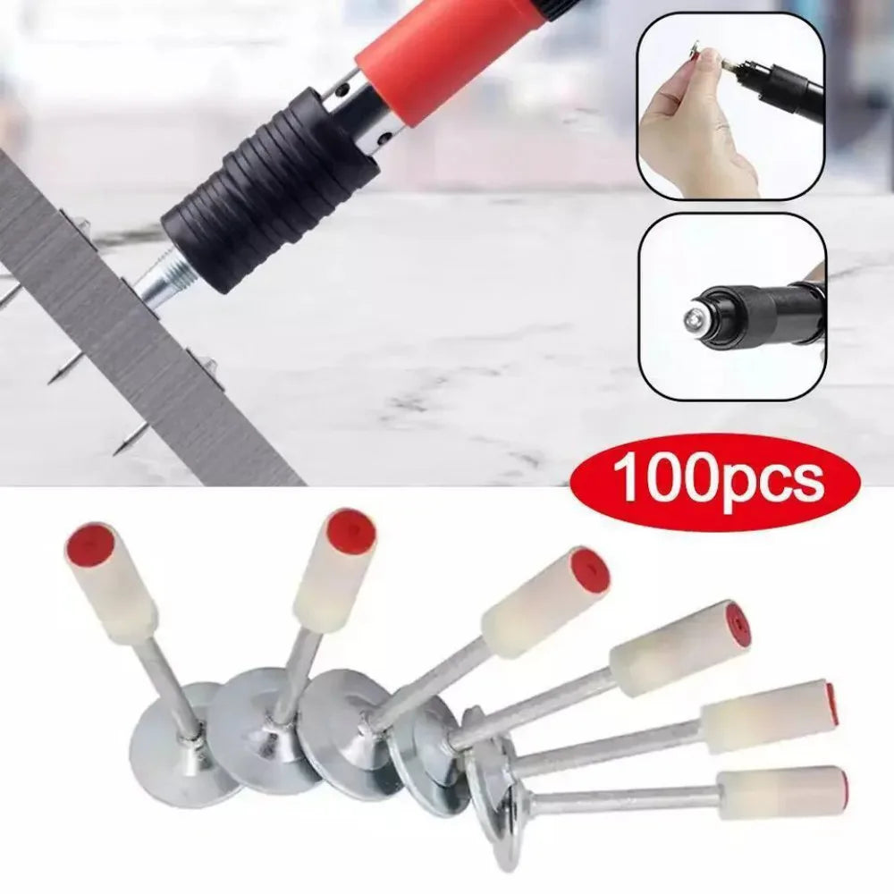 100 Pack Heavy Duty Steel Concrete Nails – Mini Round Wall Nails for Ceilings, Conduit, Pipes & DIY Fixing