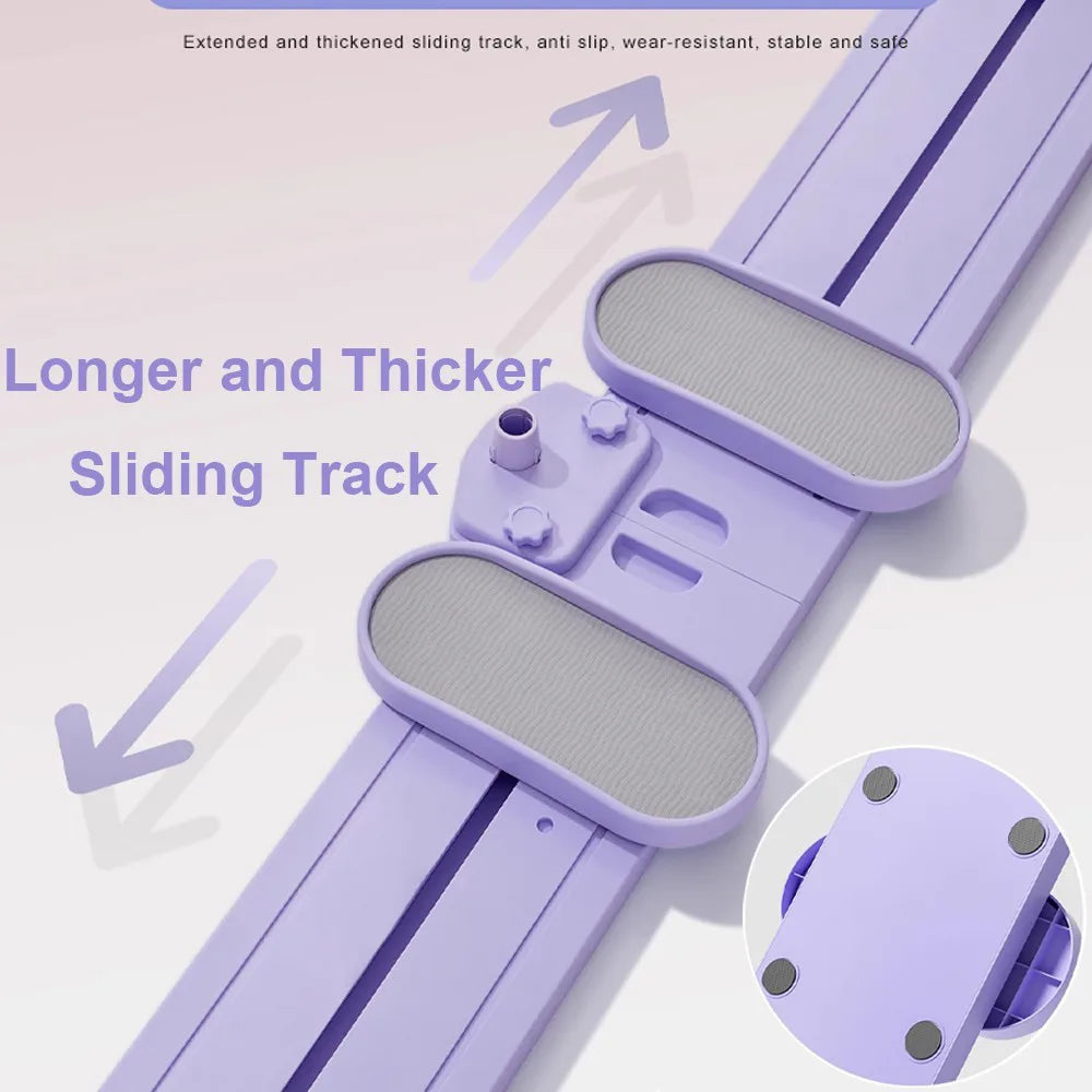 5-in-1 Folding Ski Machine & Hip Leg Exerciser with Counter & Tension Ropes – Home Core Trainer, Purple