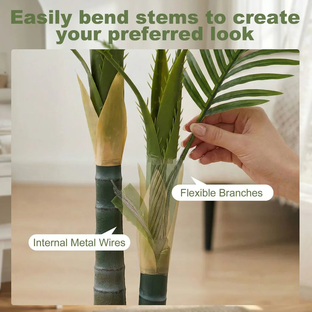 HOMCOM Artificial Palm Tree with 14 PEVA Leaves