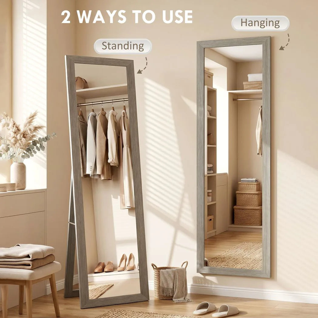 HOMCOM Full Length Mirror, 37 x 157 cm, Hanging or Freestanding