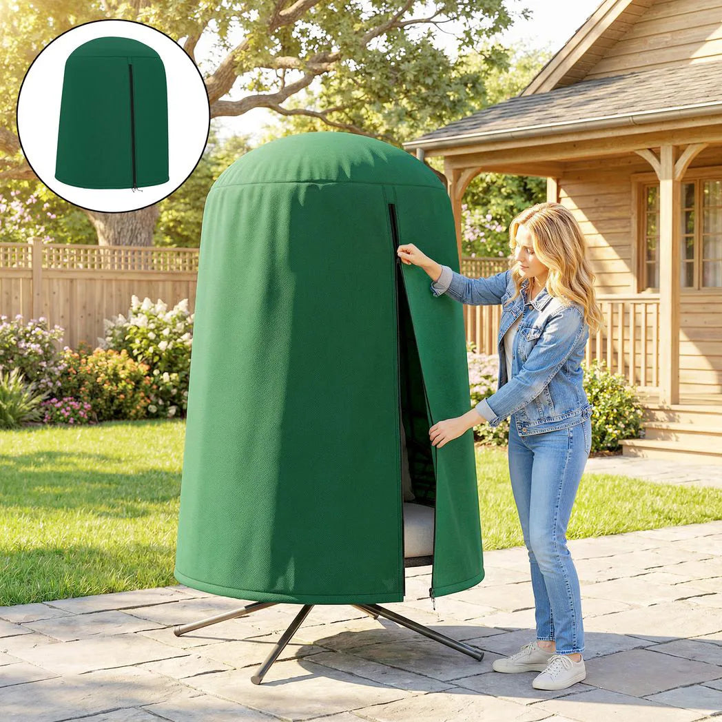 Outsunny Hanging Egg Chair Cover, 190 x 128 cm – Waterproof UV Resistant Oxford Cloth with Zip, Green