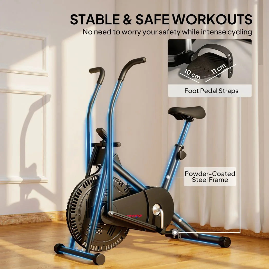 SPORTNOW Exercise Bike with Adjustable Seat, LCD Display and Silent Belt Drive – Home Gym Cardio