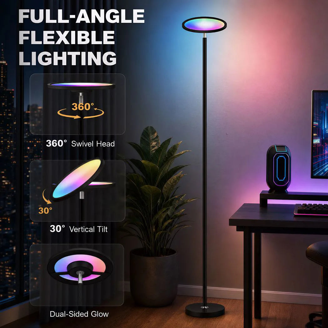 HOMCOM Uplighter Floor Lamp with Tuya App and Music Sync