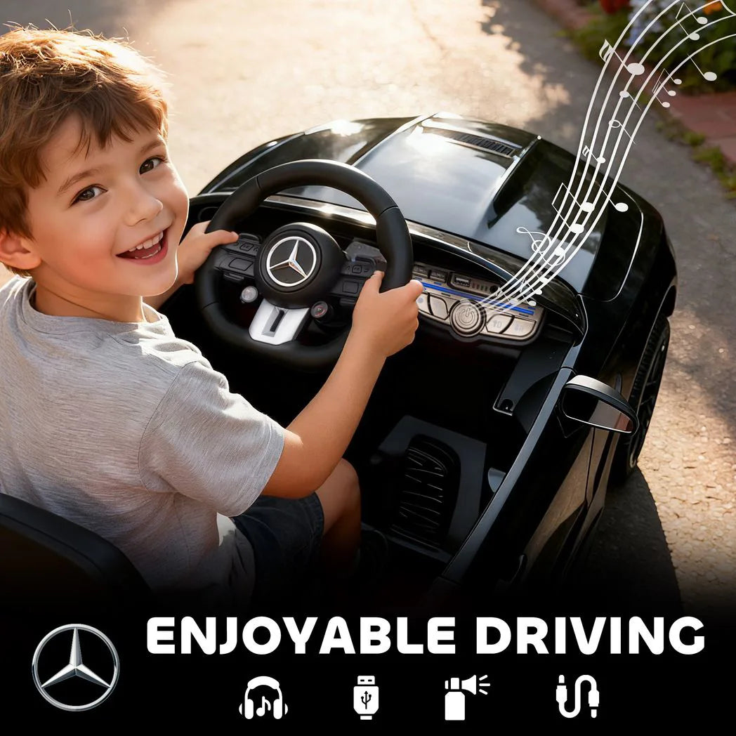 AIYAPLAY Licensed Mercedes-AMG 12V Kids Ride-On Car with Remote Control, USB & MP3 – Ages 3–6, Black