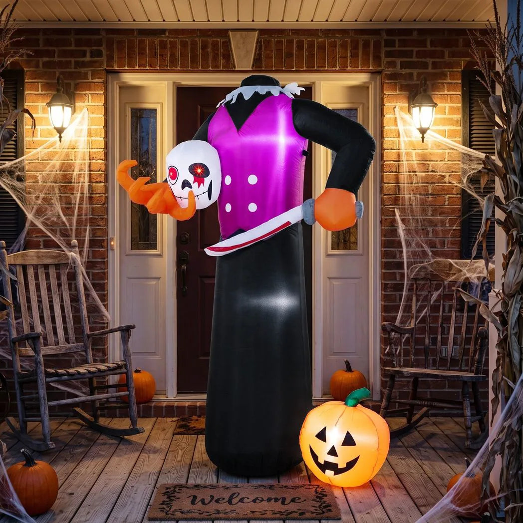 Outsunny 6 FT Halloween Inflatable Headless Skeleton