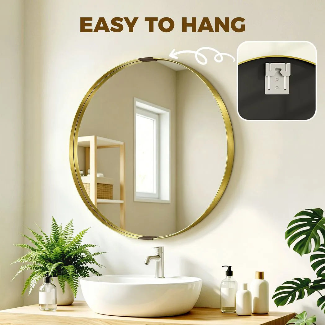 HOMCOM Round Wall Mirror 61 cm