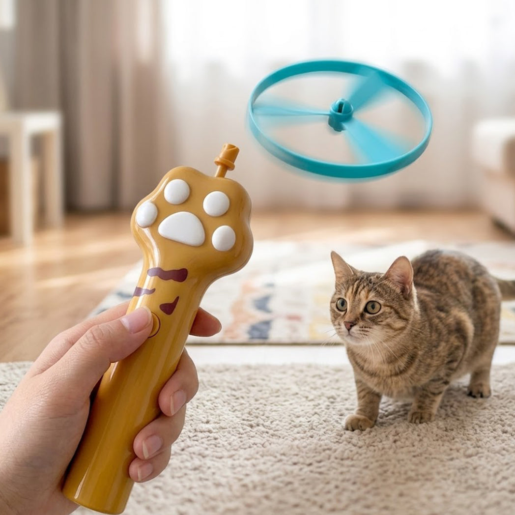 Rechargeable Cat Disc Launcher Interactive Cat Fetch Launcher with 10 Flying Cat Pet Toys (US Logistics For USPS/DHL/Fedex/UPS. No designated logistics accepted,TK/TMEU only For self-pickup)
