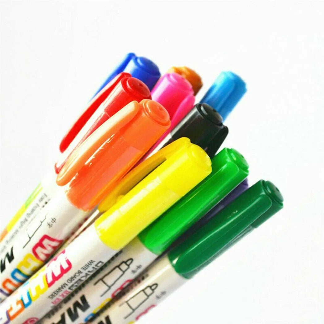 12 Colour Whiteboard Marker Pens – Fast-Drying, Low-Odour, Easy Wipe Dry Erase Markers for Whiteboards