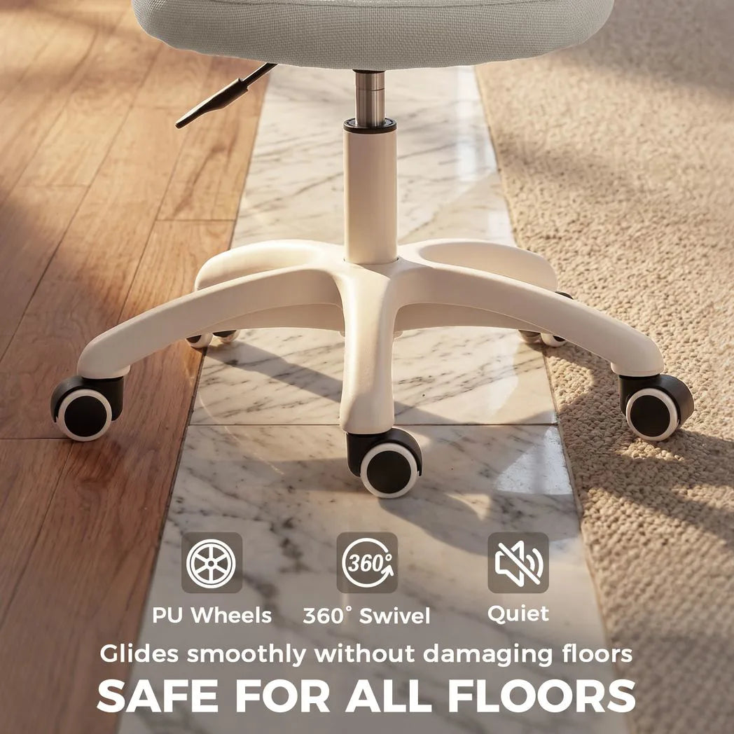 HOMCOM Armless Mesh Office Chair with Adjustable Height & Swivel Wheels – Compact Computer Desk Chair, Grey