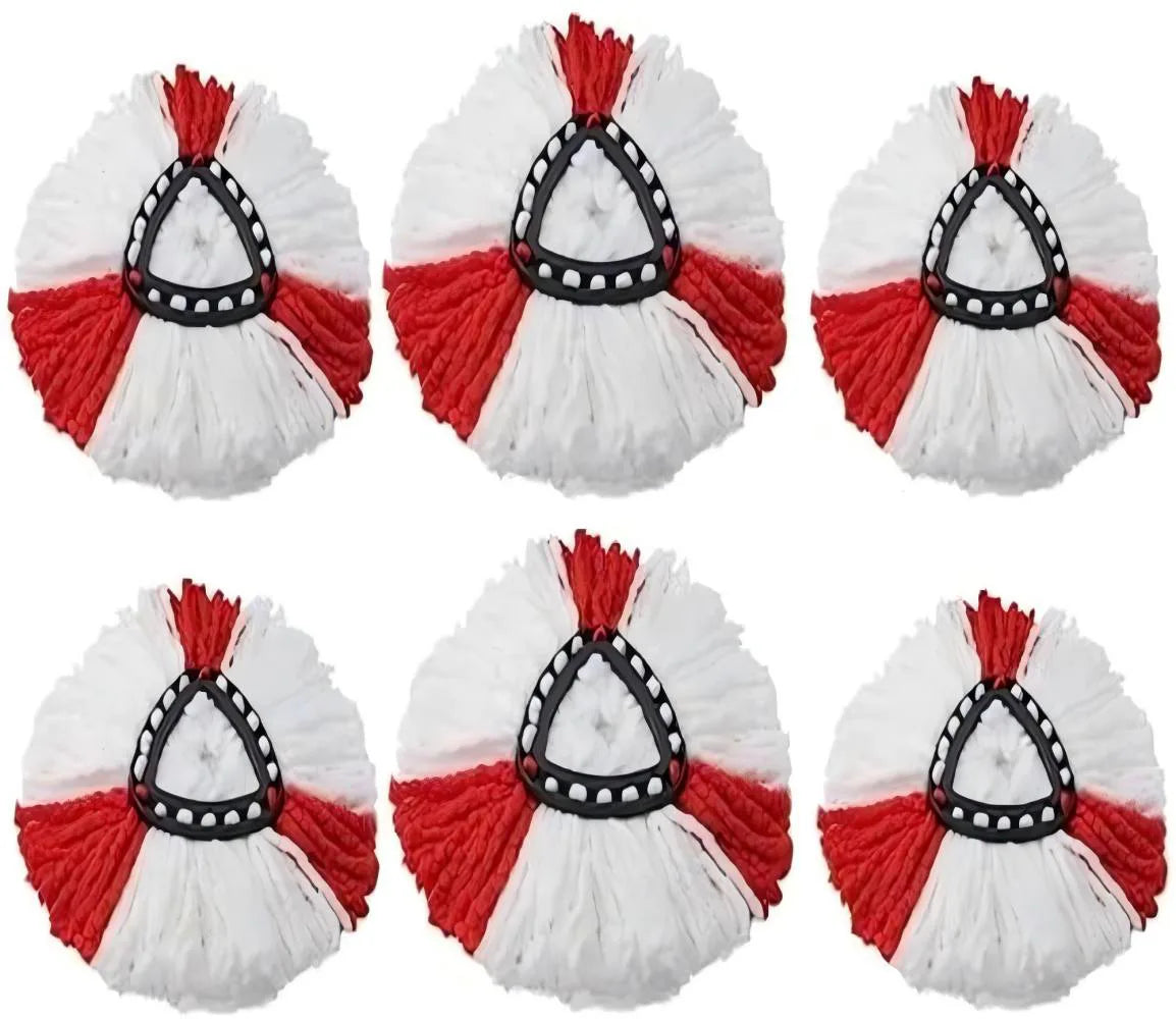 6 Pack Microfibre Replacement Mop Heads for Vileda and O-Cedar Spin Mop Systems – Wet and Dry Mopping