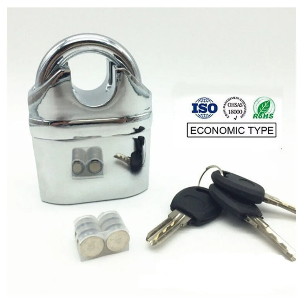 Heavy Duty Waterproof Alarm Padlock with 110dB Siren & 3 Keys – Outdoor Security Lock for Sheds and Gates