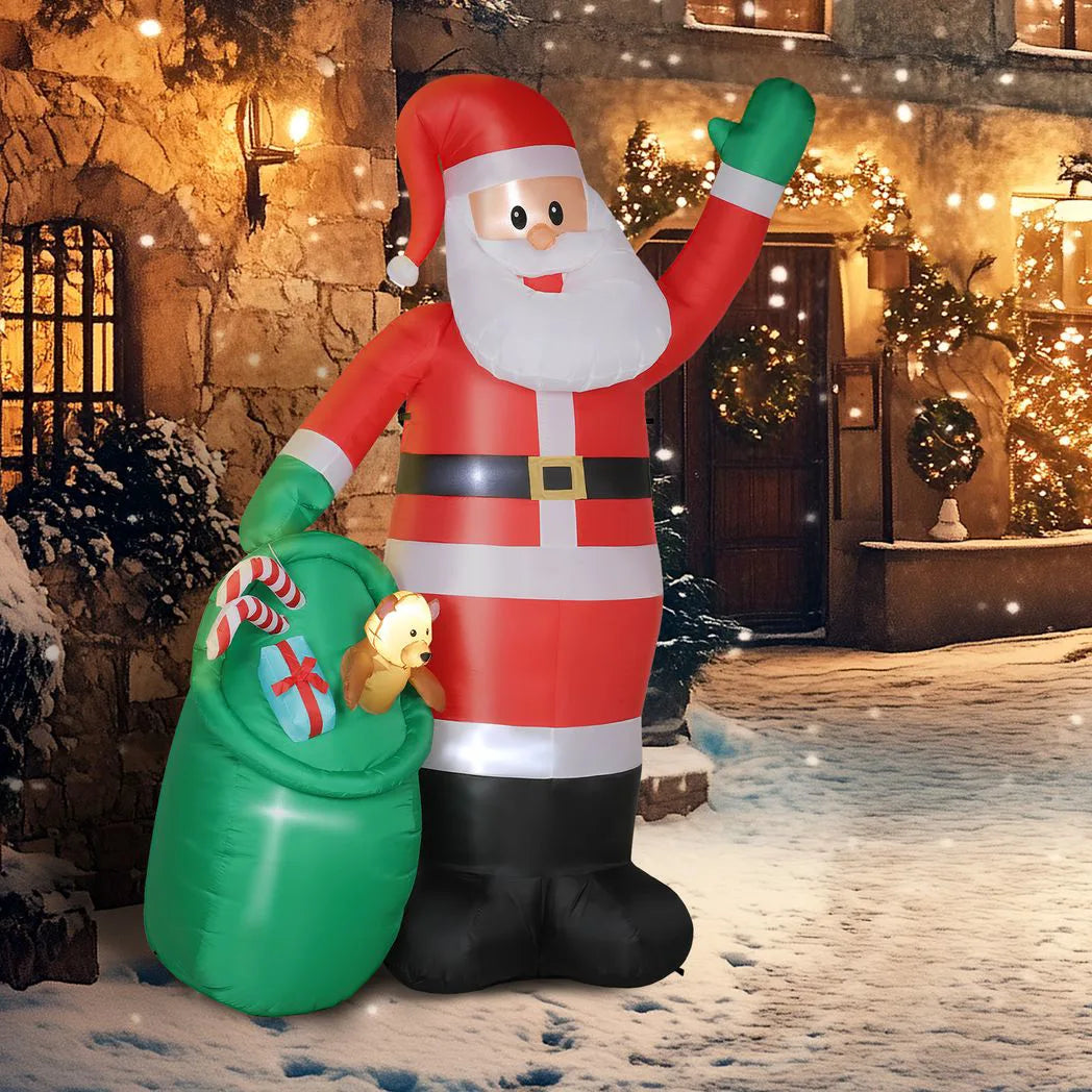 Outsunny 9ft/275 cm Christmas Inflatable Santa with Bear Sack