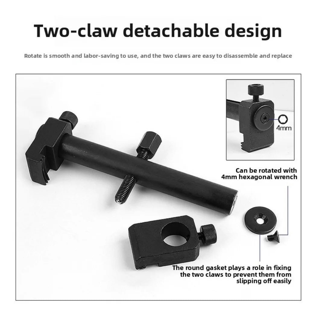 Universal Ribbed Drive Pulley Puller – Carbon Steel Crankshaft & Auxiliary Pulley Remover, Low Profile Arms