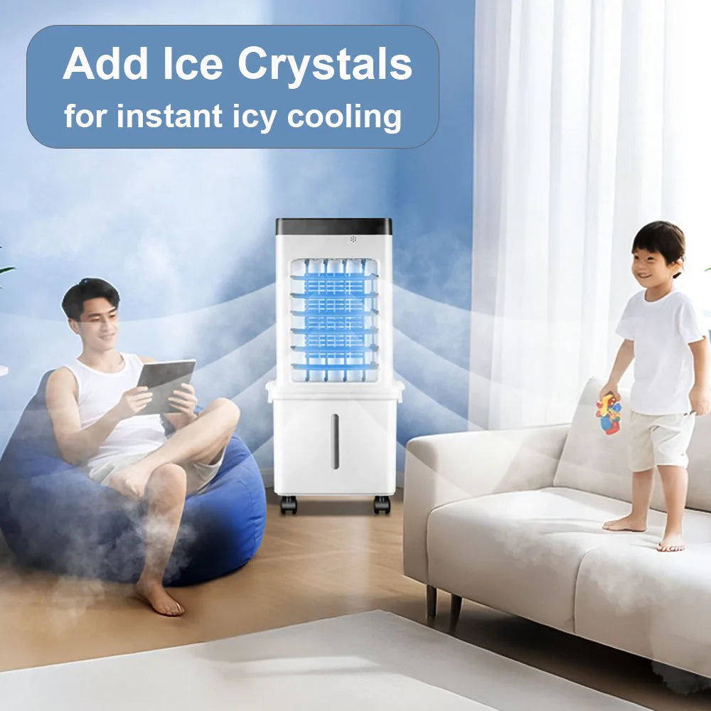 Portable 12L Evaporative Air Cooler with Remote, 3 Speeds & 7-Hour Timer – Humidifier Fan for Home & Office