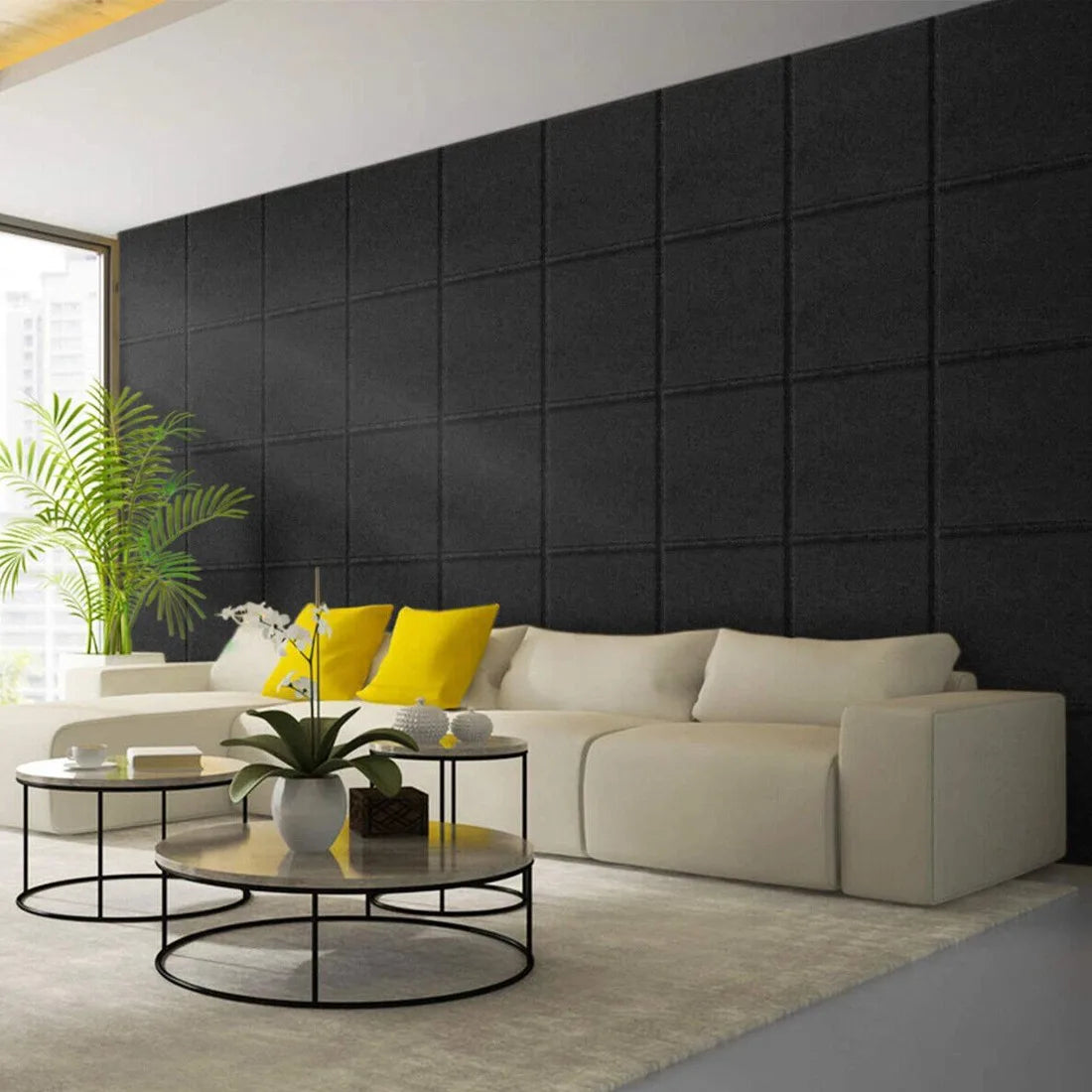 Acoustic Wall Panel Tiles, 12 or 24 Pack Self-Adhesive Soundproofing Polyester Panels – Studio Sound Insulation