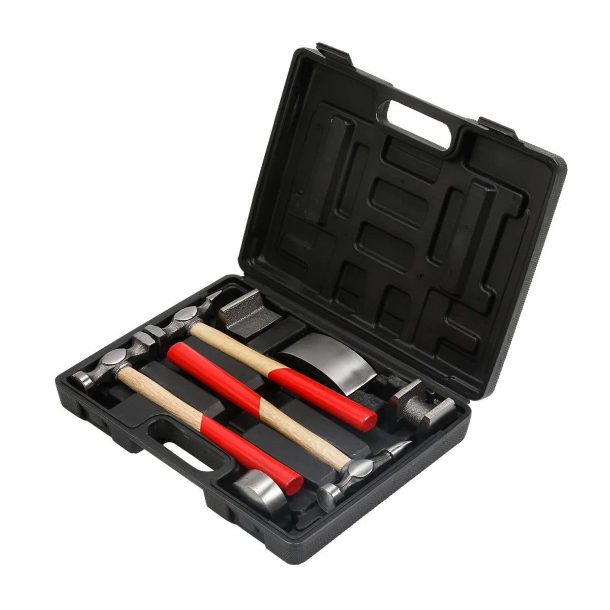 7-Piece Auto Body Repair Kit – Panel Beating Hammer and Dolly Set with Storage Case for Dents & Dings