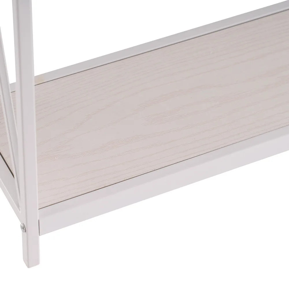Industrial Console Table with Metal Frame & MDF Top – Narrow Entryway, Hallway & Sofa Table, Oak, 110cm