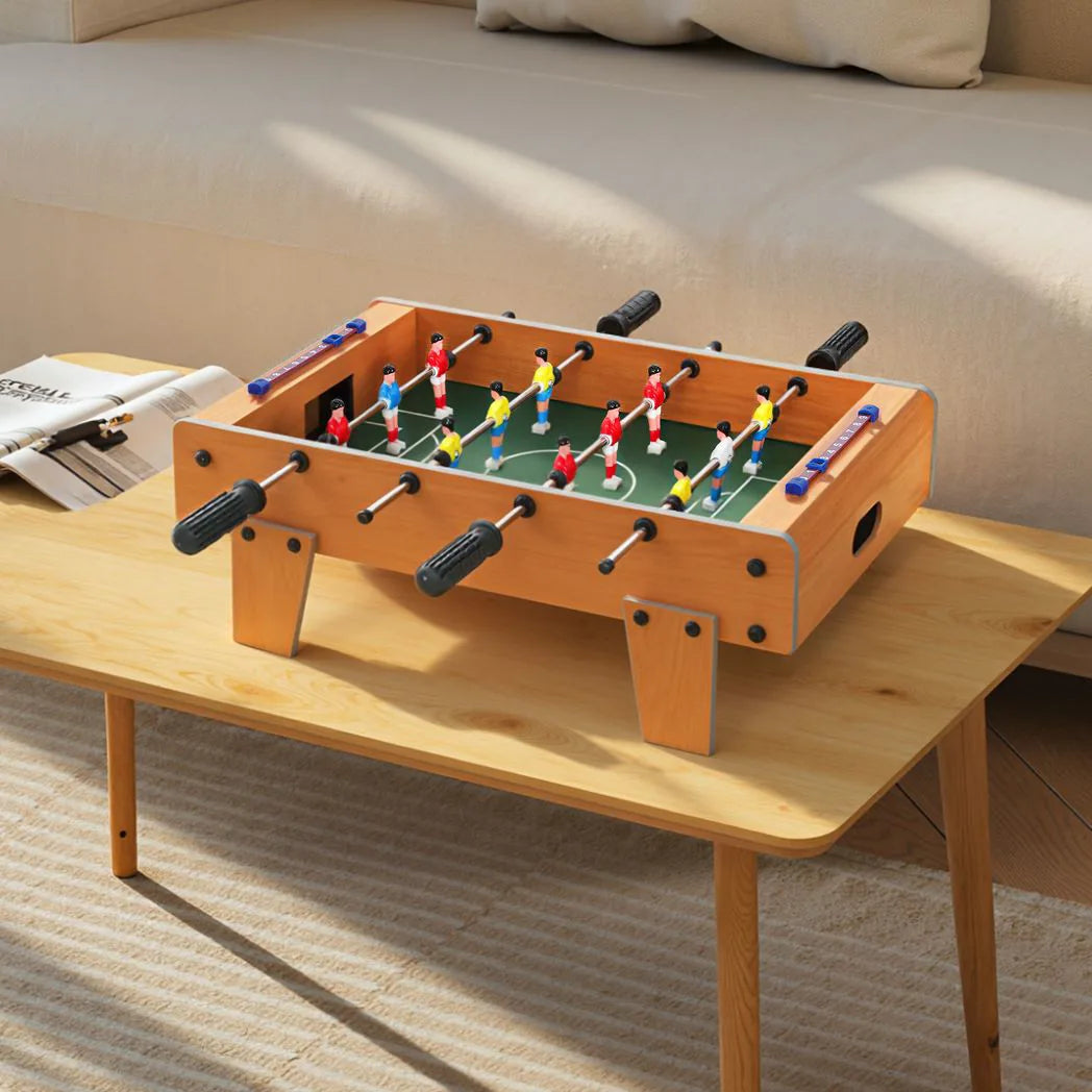 SPORTNOW 20in Table-Top Football Table with Steel Rods – Compact Foosball Game for Kids & Adults, Wood Finish