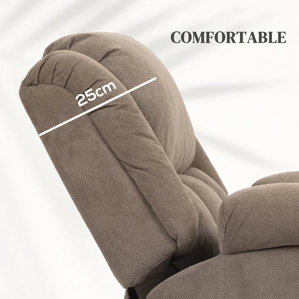 HOMCOM Electric Riser Recliner Chair with Vibration Massage, Heat & USB Port – Lift Armchair, Light Brown