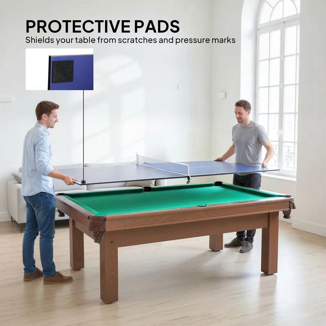 SPORTNOW 9ft Folding Table Tennis Top with Net & Foam Padding – Ping Pong Conversion Top, Blue