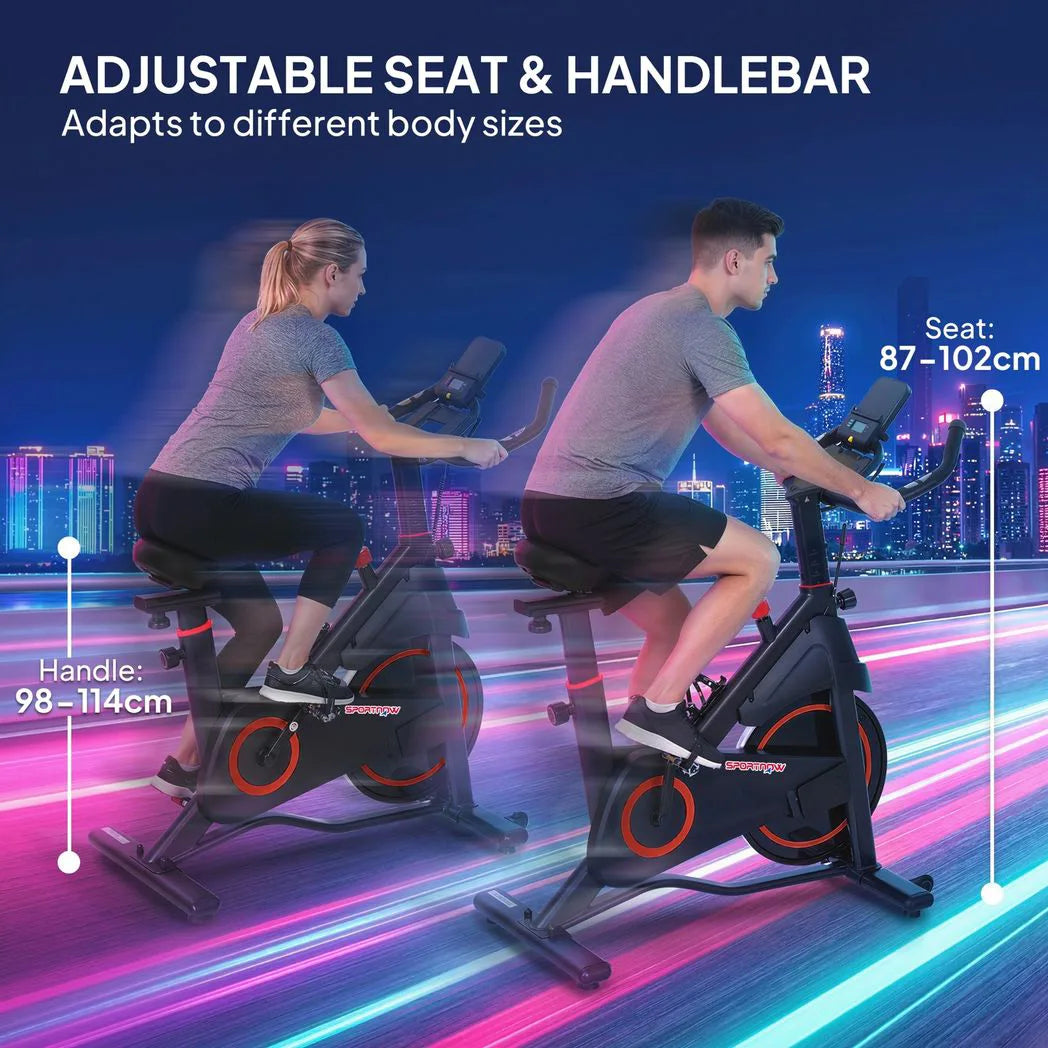 SPORTNOW Exercise Bike with Magnetic Resistance, 8kg Flywheel and LCD – Quiet Indoor Cycling for Home Workouts
