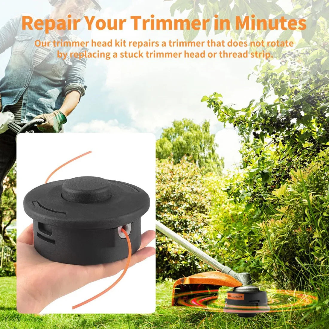 Stihl Autocut 25-2 Compatible Bump Feed Trimmer Head, Pack of 2 – Petrol Strimmer Replacement, 4002 710 2191