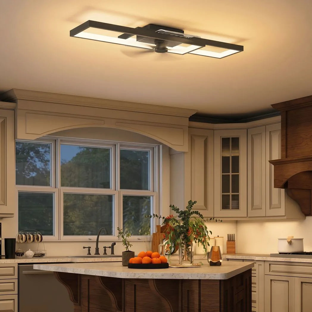 HOMCOM LED Ceiling Light, Modern Dimmable Ceiling Light with Wall Switch & Remote Control