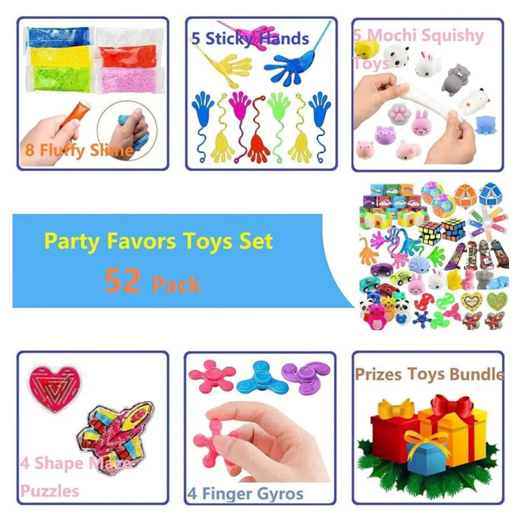 52 Piece Assorted Party Favours Toy Set for Kids – Party Bag Fillers, Pinata Fillers & Prizes