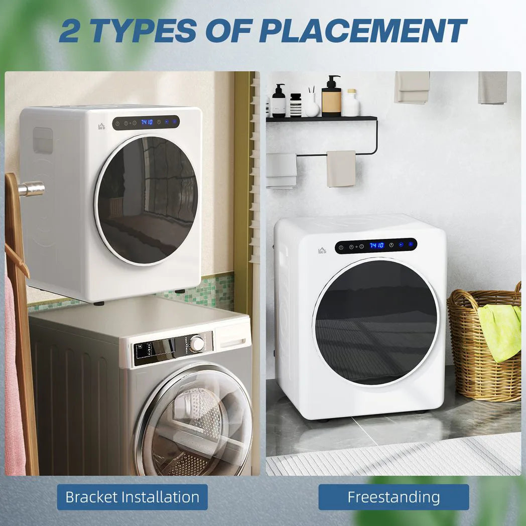 HOMCOM 4kg Compact 40-60? Tumble Dryer - White