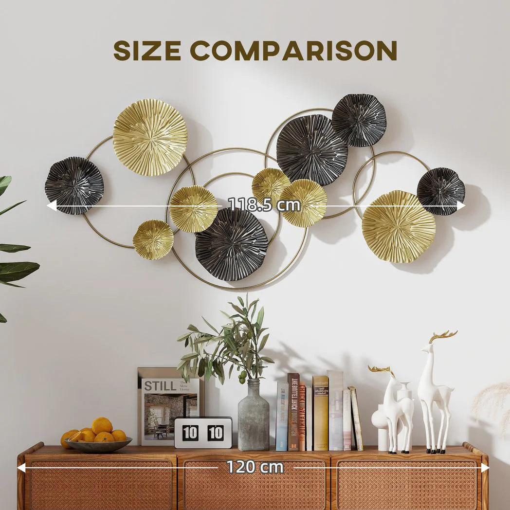 HOMCOM Multi-Disc Metal Wall Art