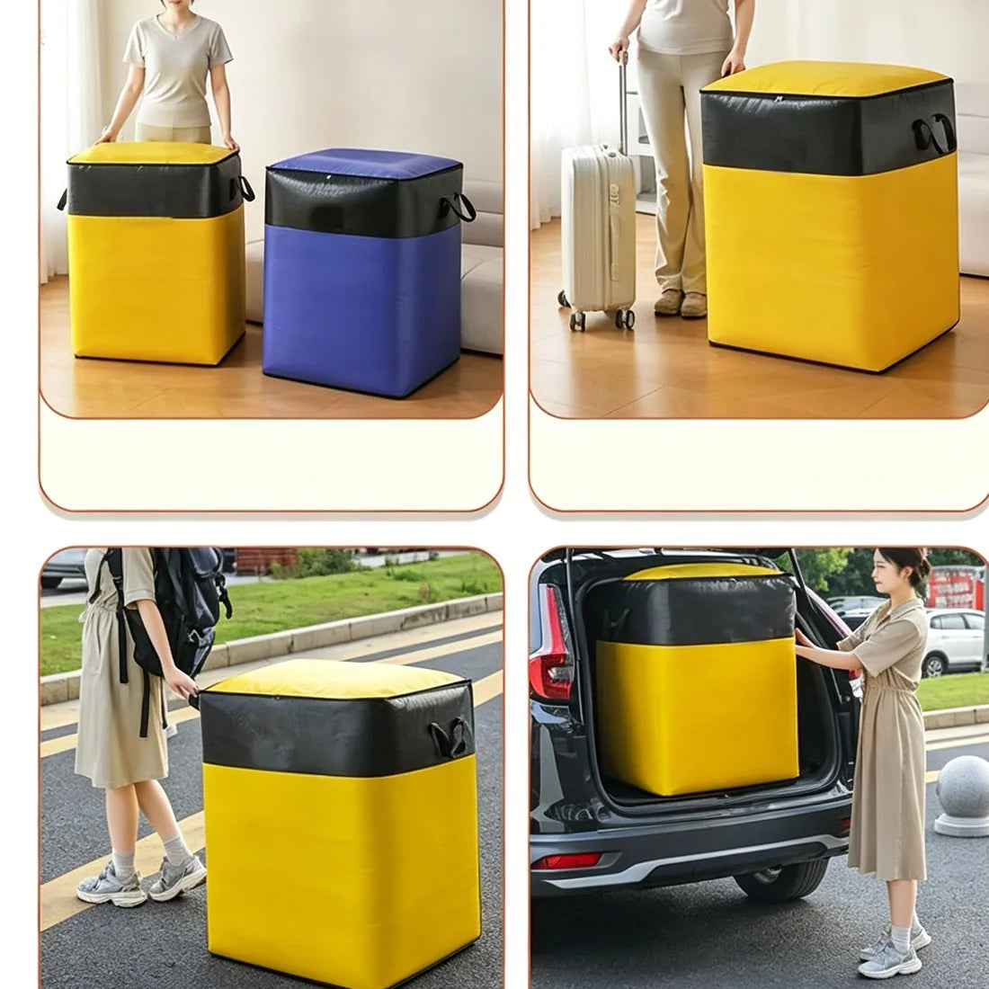 Extra Large 180L Moving & Storage Bags – 2 Pack, Waterproof, Yellow