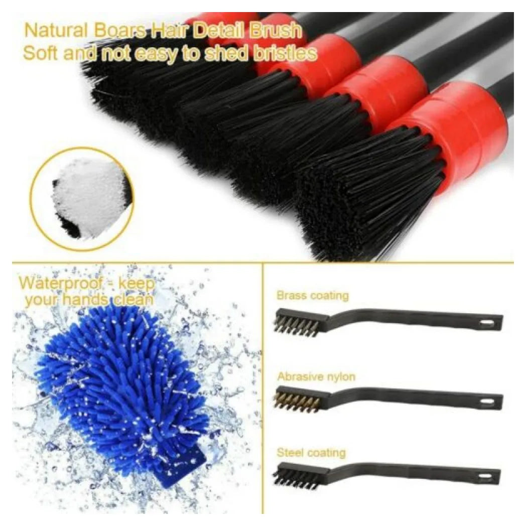 26-Piece Car Detailing Kit with Drill Brushes, Sponges, Gloves & Cloth – Interior & Exterior Cleaning Set