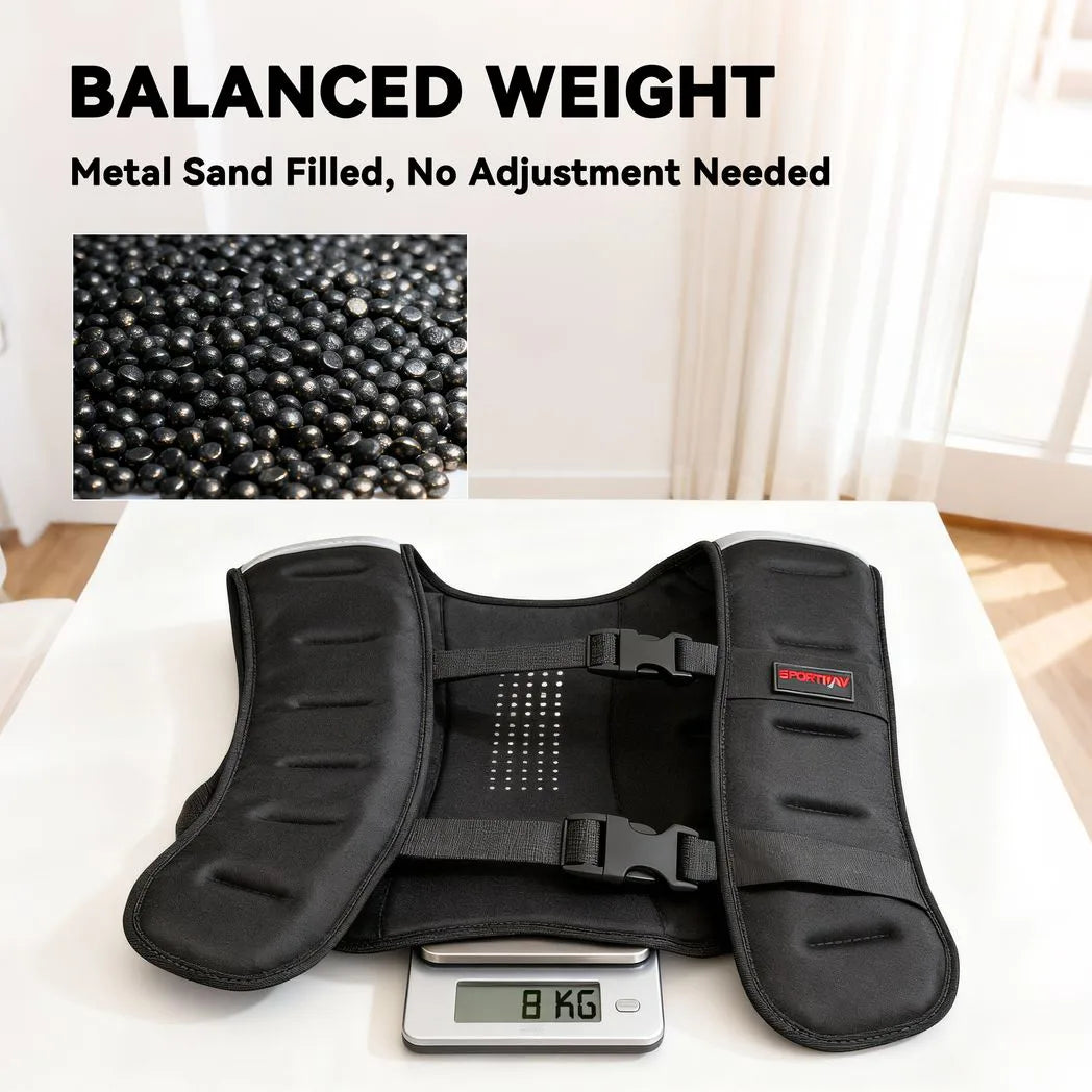 SPORTNOW 8kg Weighted Vest with Adjustable Straps and Reflective Strips – Neoprene Running Vest, Black