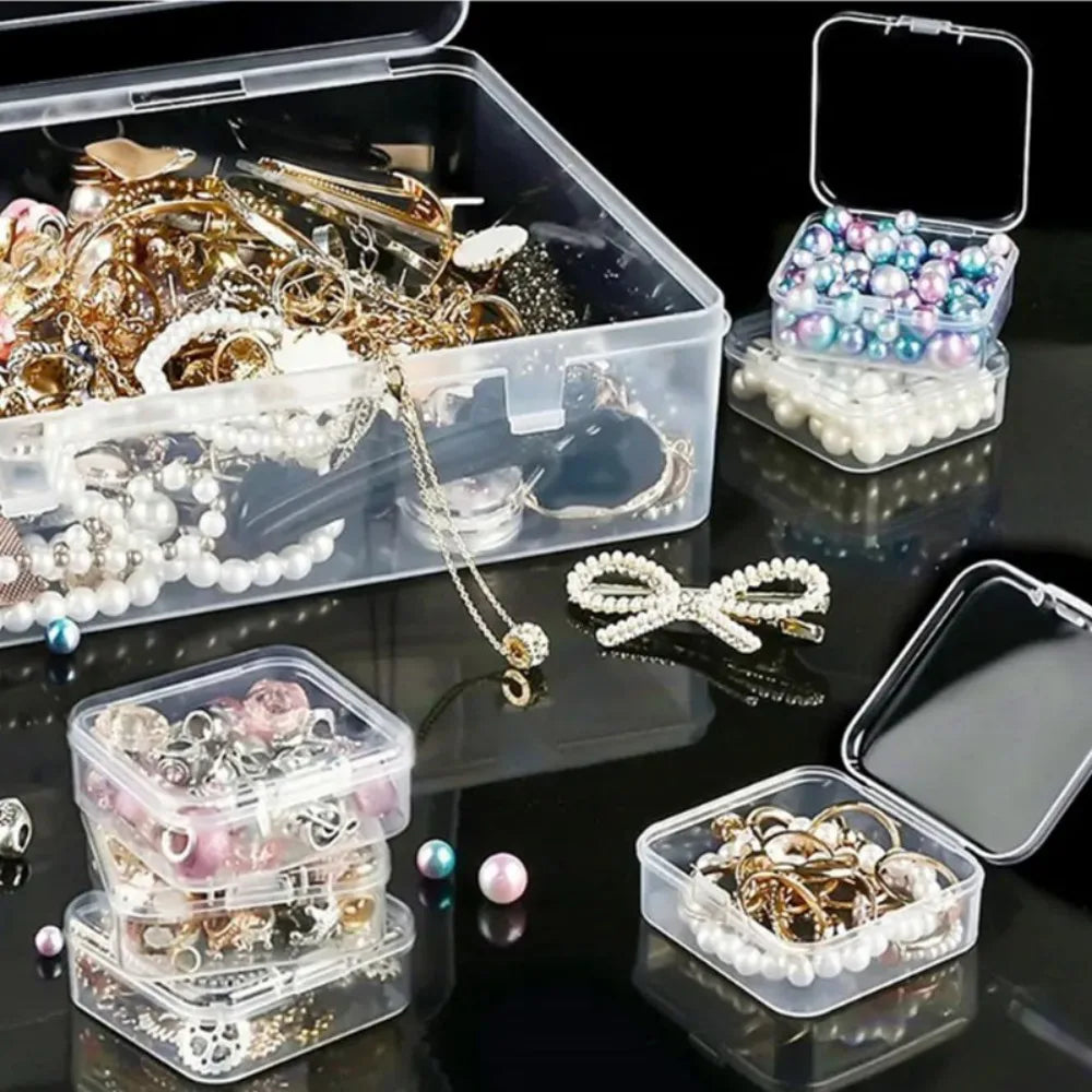 Bead Organiser Box with 30 Clear Mini Compartments and Hinged Lid – Craft, Jewellery and Small Parts Storage