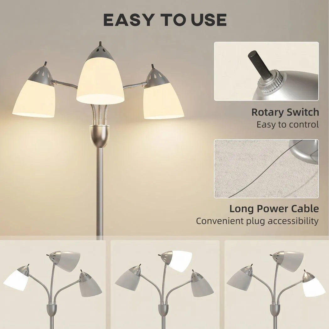 HOMCOM Arc Tree Floor Lamp with 3 Rotating Lights, 3 Colour Temps