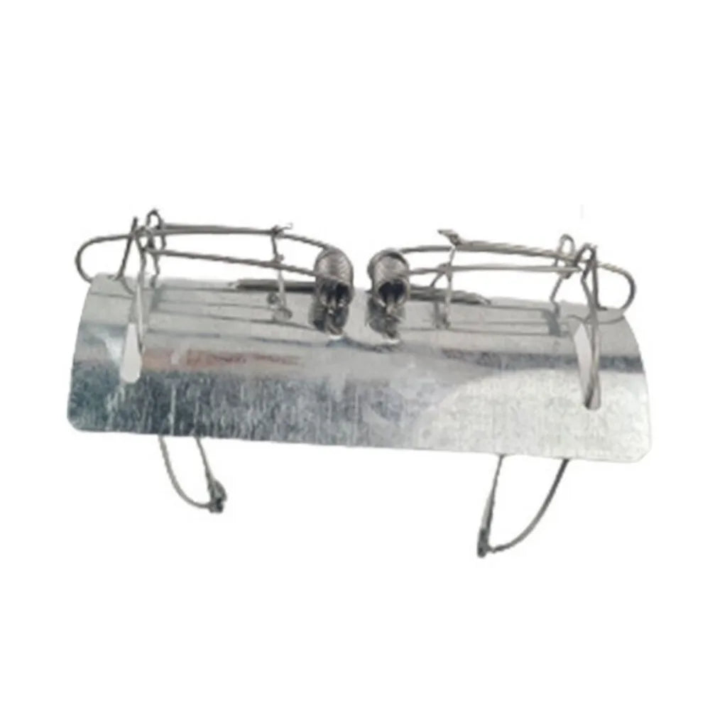 Heavy Duty Metal Tunnel Mole Traps, Set of 5 – Dual Entry Reusable Garden Mole Control, Silver
