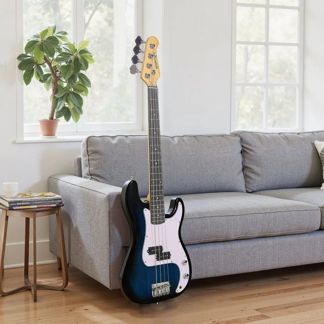 SPORTNOW 4 String Full Size Electric Bass Guitar Kit with 15W Amplifier, Carry Bag and Accessories – Beginner Bass