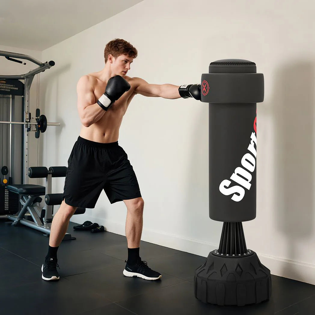 SPORTNOW 6ft Freestanding Boxing Bag with Stand, Suction Cup Base & Adjustable Target Pad – Home Punch Bag