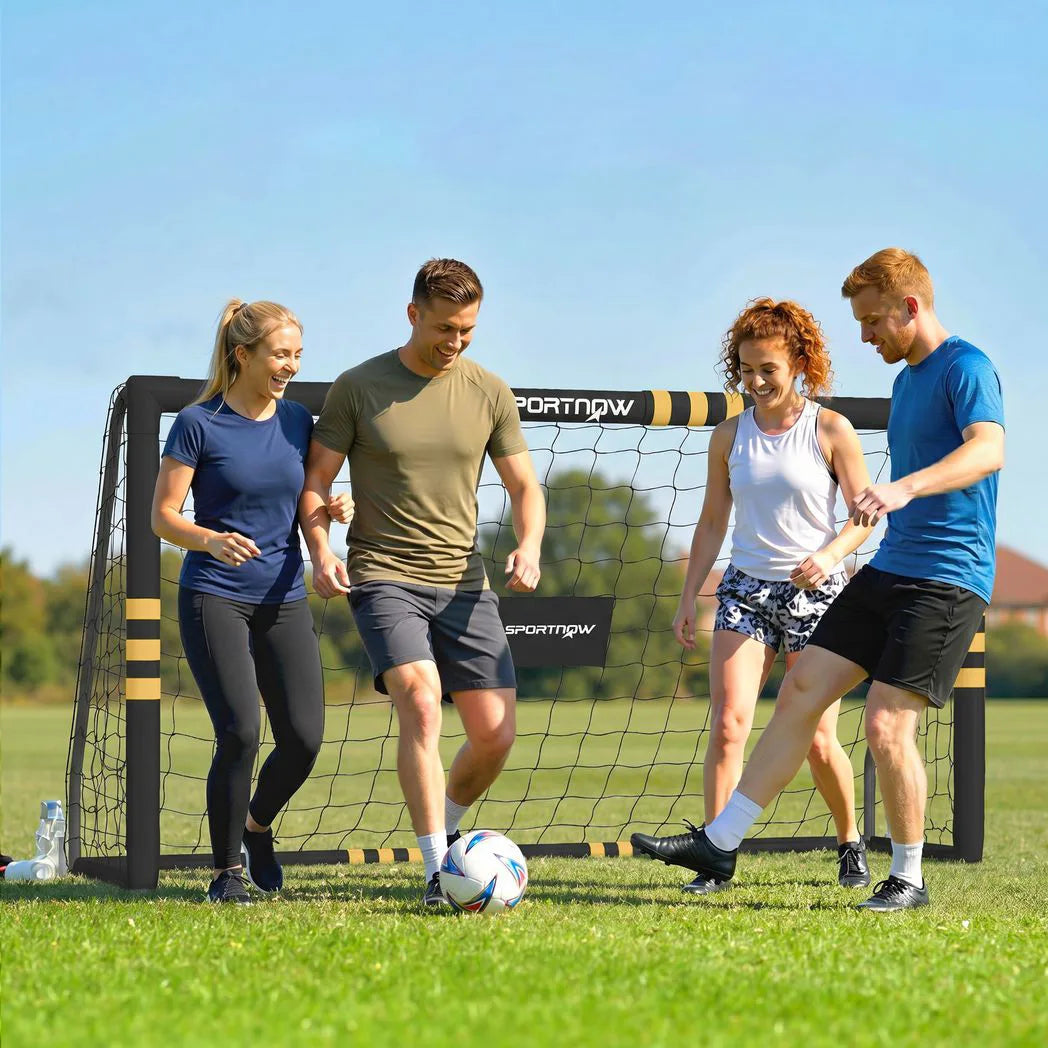SPORTNOW 6 x 4ft Portable Football Goal with EPE Foam Padded Frame & Ground Stakes – Garden Football Net